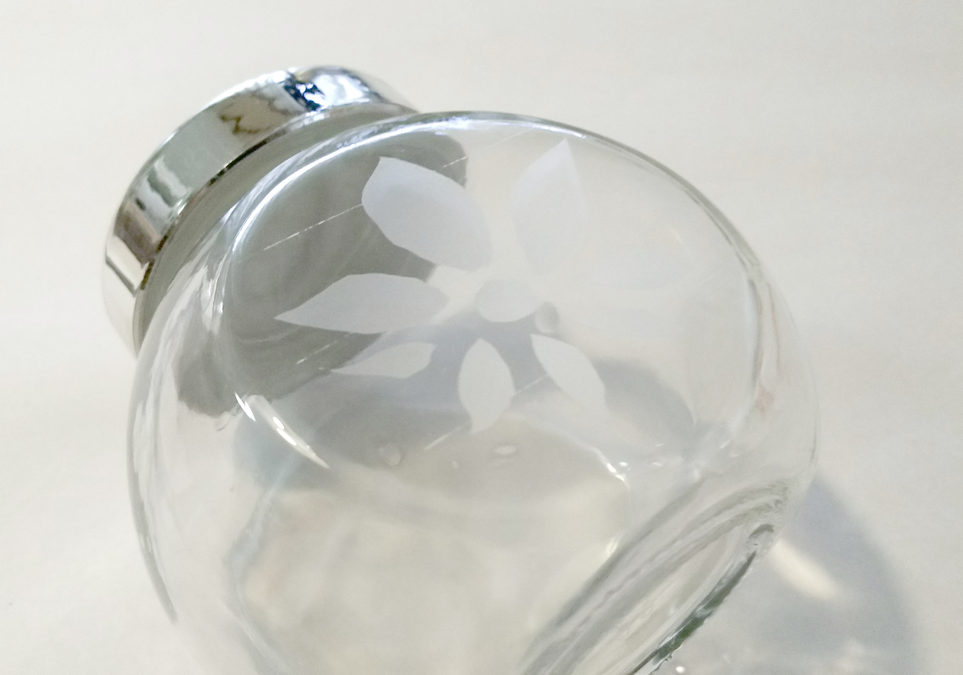 キャニスターガラス瓶ミルクガラスすりガラスエッチング